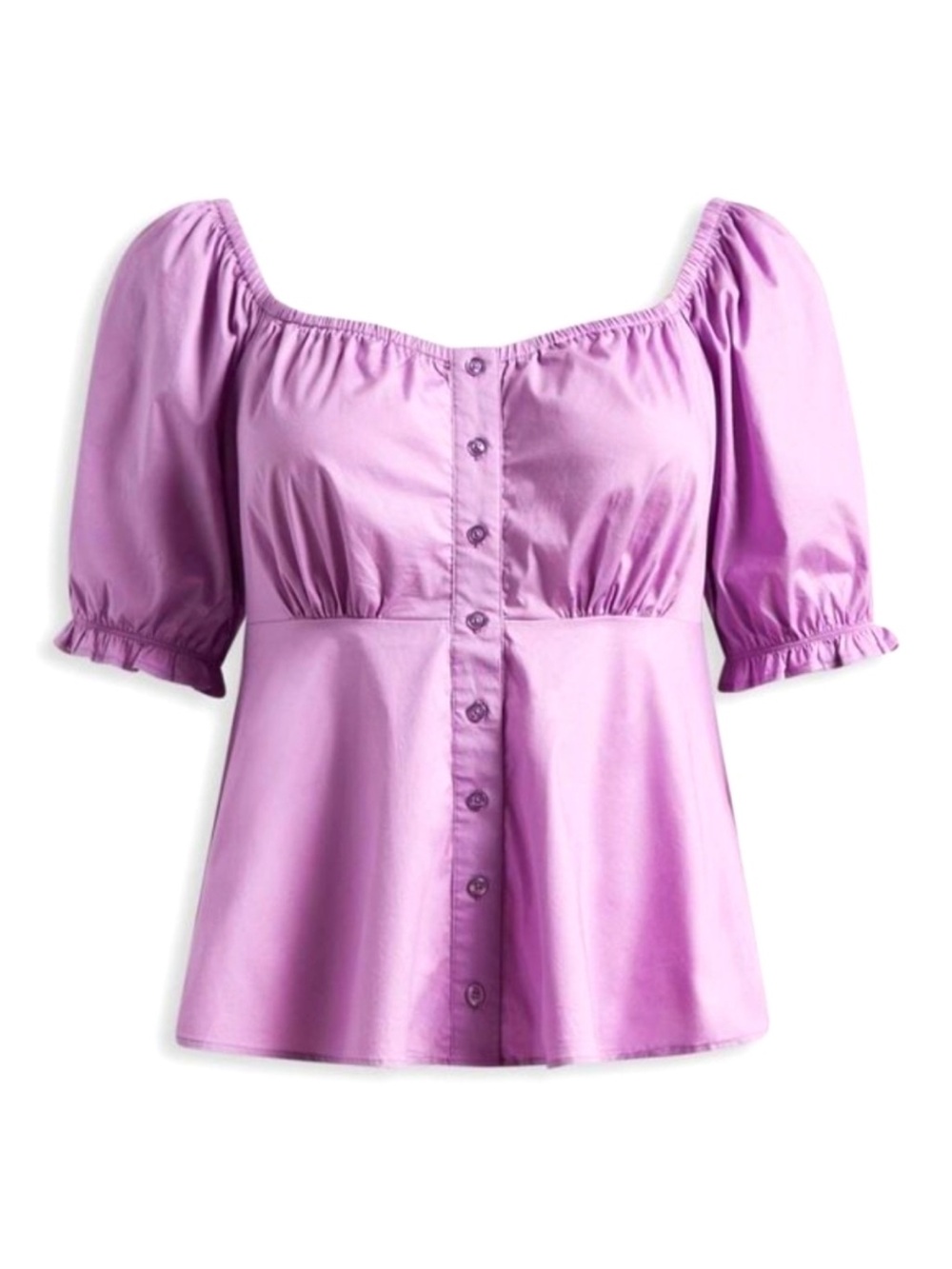 NWOT Torrid Disney Tangled Rupunzel Peplum Stretch
Poplin Blouse